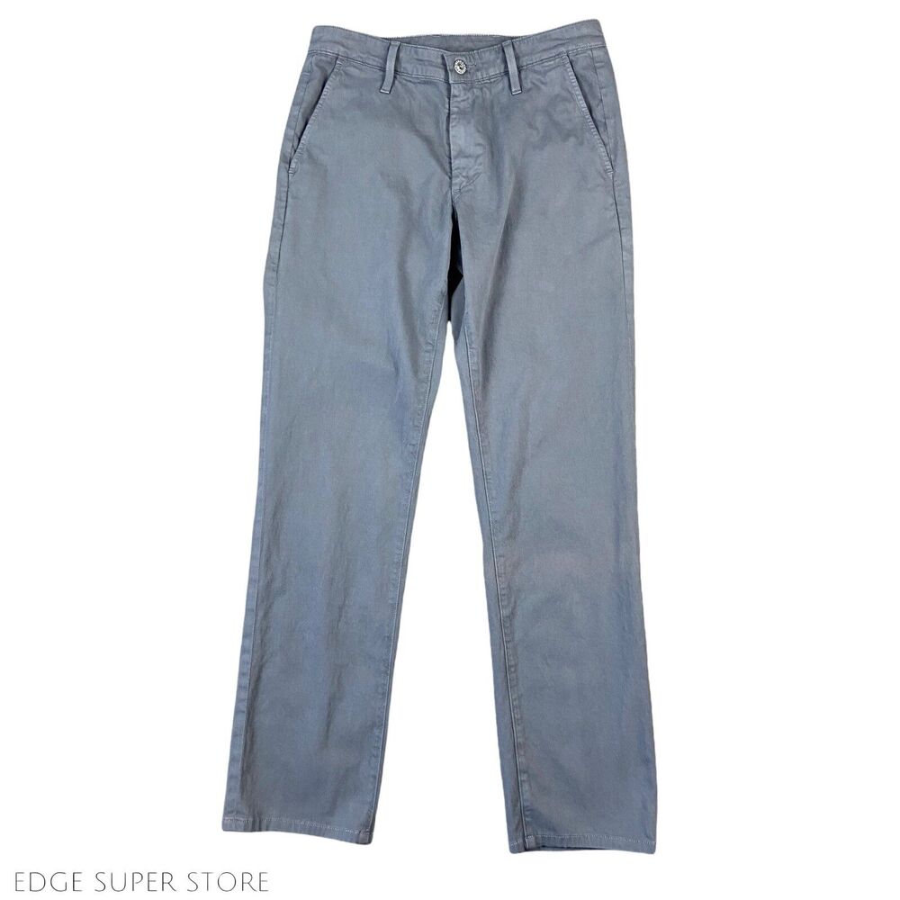 AG Adriano Goldschmied Luxe Khaki Light Gray Tailored Trouser Pants Size 28 X 29